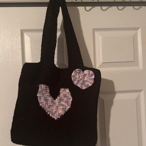 Black Heart Tote Bag